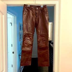 Vintage Gap Brown Leather Bootcut Pants Circa 2000